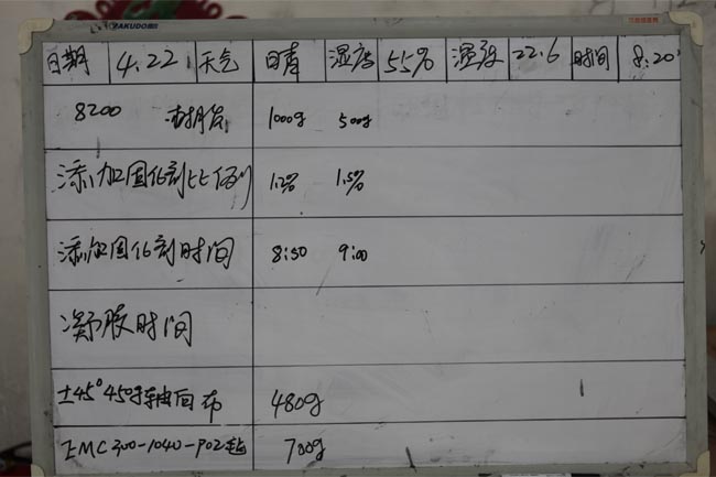 記錄操作時間、材料、工作環境及天氣等詳細數據